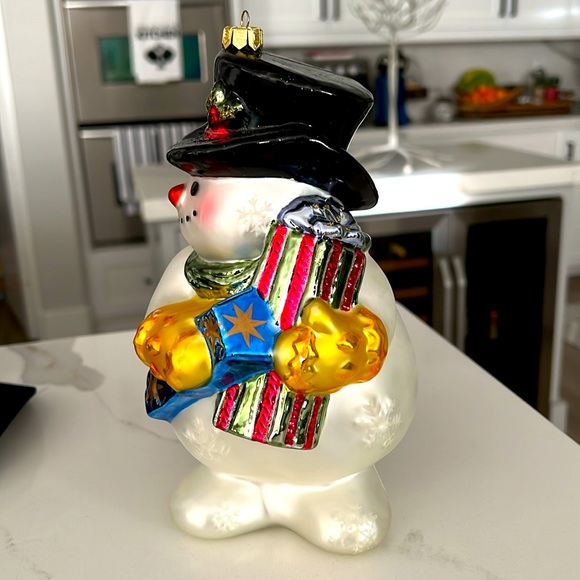 Vtg Fitz And Floyd Frosty Folks Glass Ornament Large Hands - Picture 2 of 6